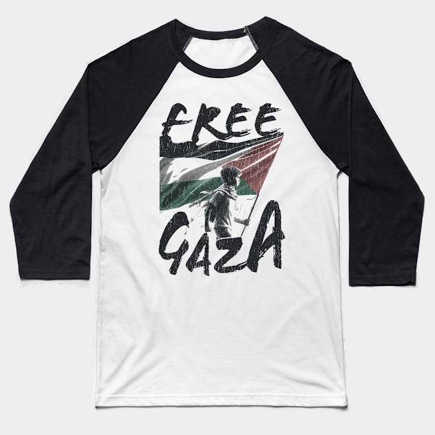 free gaza vintage Baseball T-Shirt by tsumini